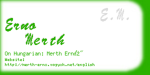 erno merth business card